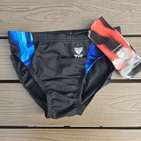 TYR Durafast Equinox Splice Swimwear Boy Blue Racer Brief Size 24 New - Picture 1 of 3
